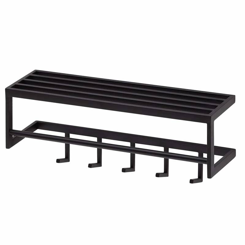 Wandgarderobe Metall Schwarz 70x20x20 cm Flurgarderobe mit Ablage von Wohnling