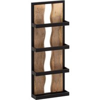 Wandregal 30x80x10 cm Massivholz Metall Hängeregal Regal Industrial von Wohnling