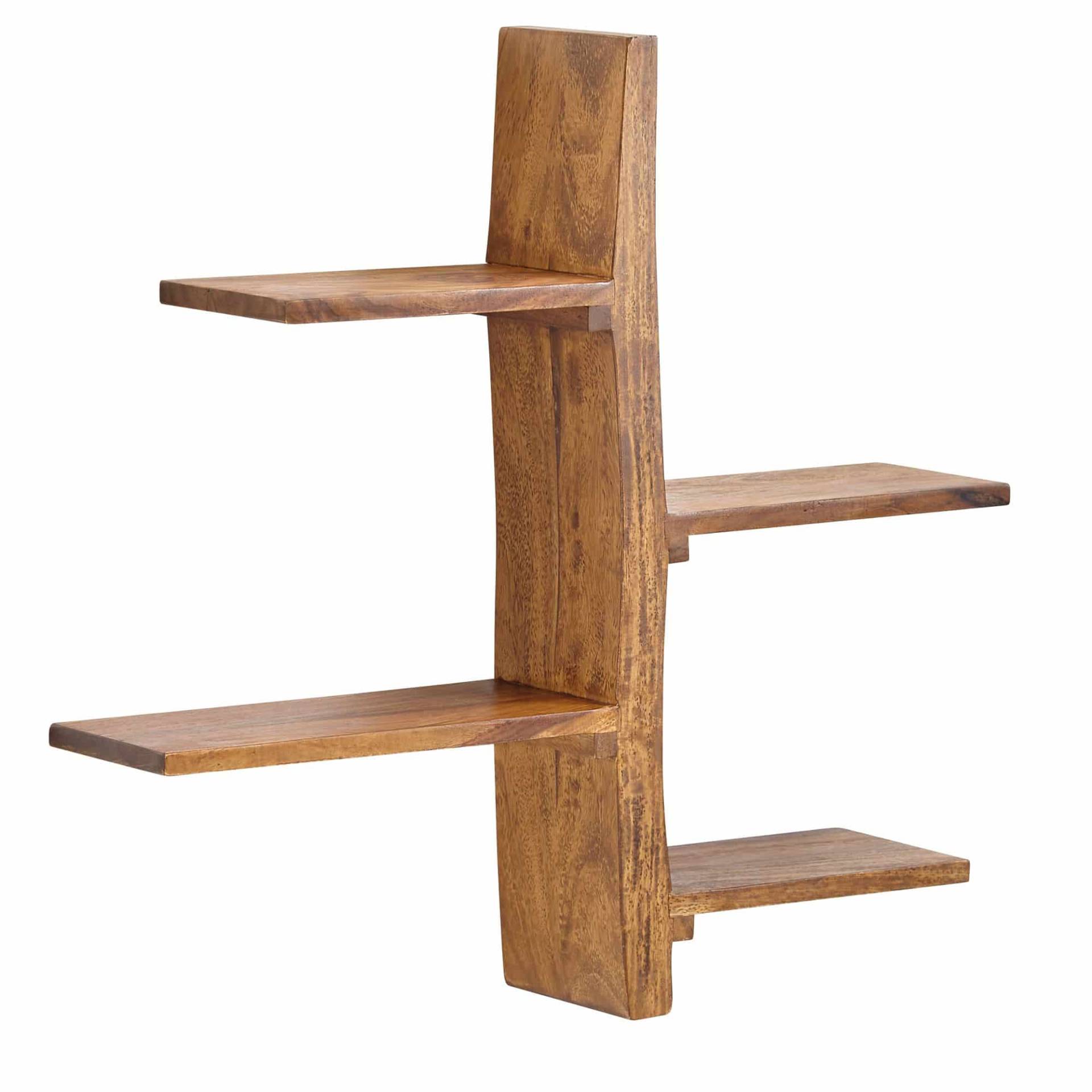 Wandregal 58x60x15 cm Sheesham Massivholz Baum-Form Hängeregal Modern Wandregal 58x60x15 cm Sheesham Massivholz Baum-Form Hängeregal Modern von Wohnling