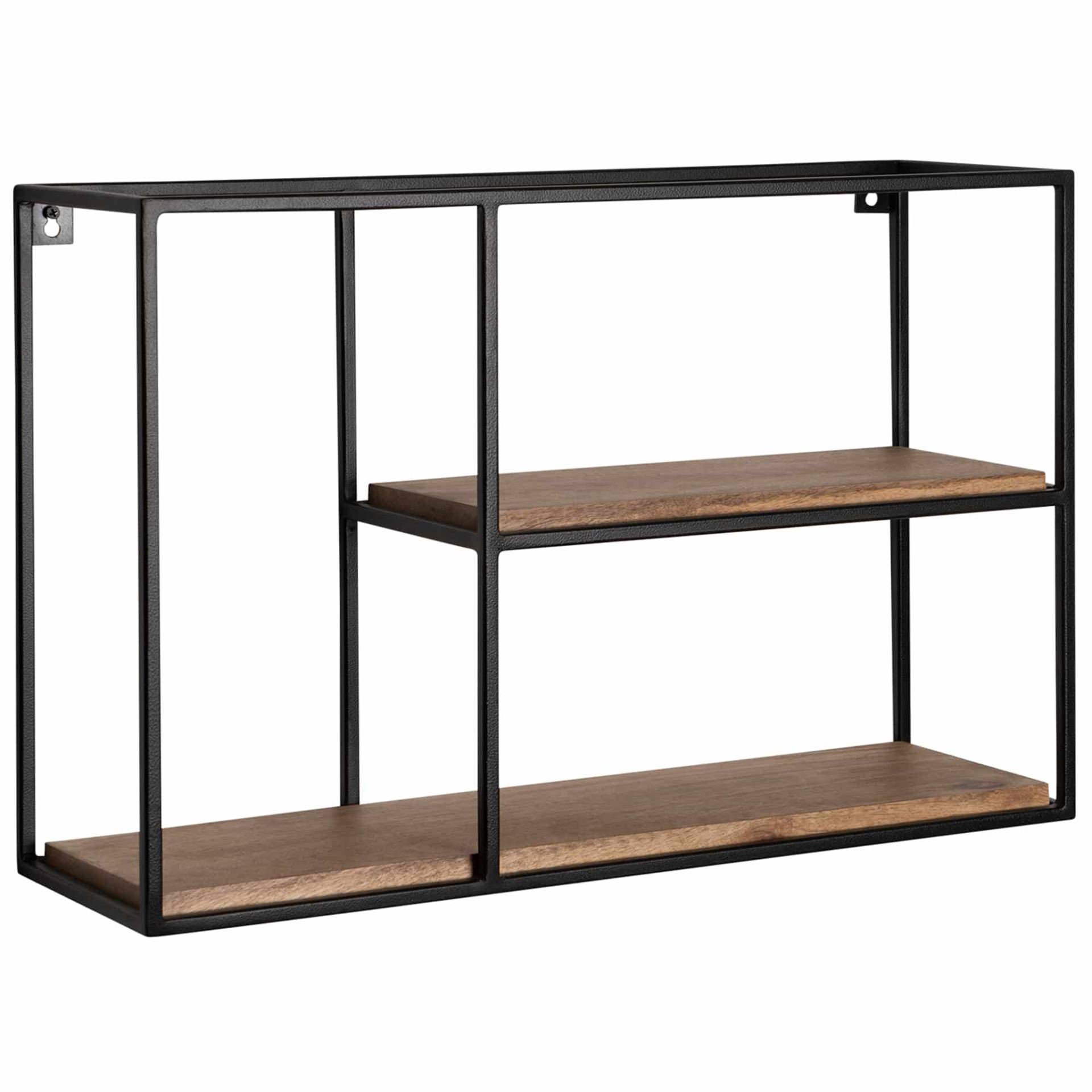 Wandregal 60x40x18 cm Mango Massivholz / Metall Hängeregal Rechteckig Wandregal 60x40x18 cm Mango Massivholz / Metall Hängeregal Rechteckig von Wohnling