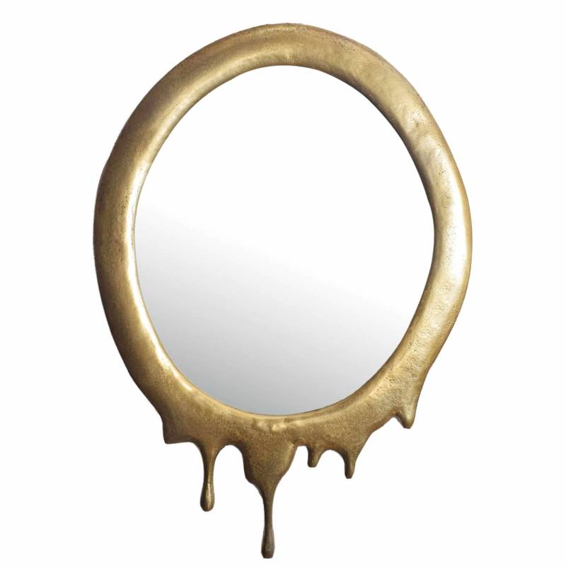 Wandspiegel 50x71 cm Metall Design Hängespiegel Gold von Wohnling