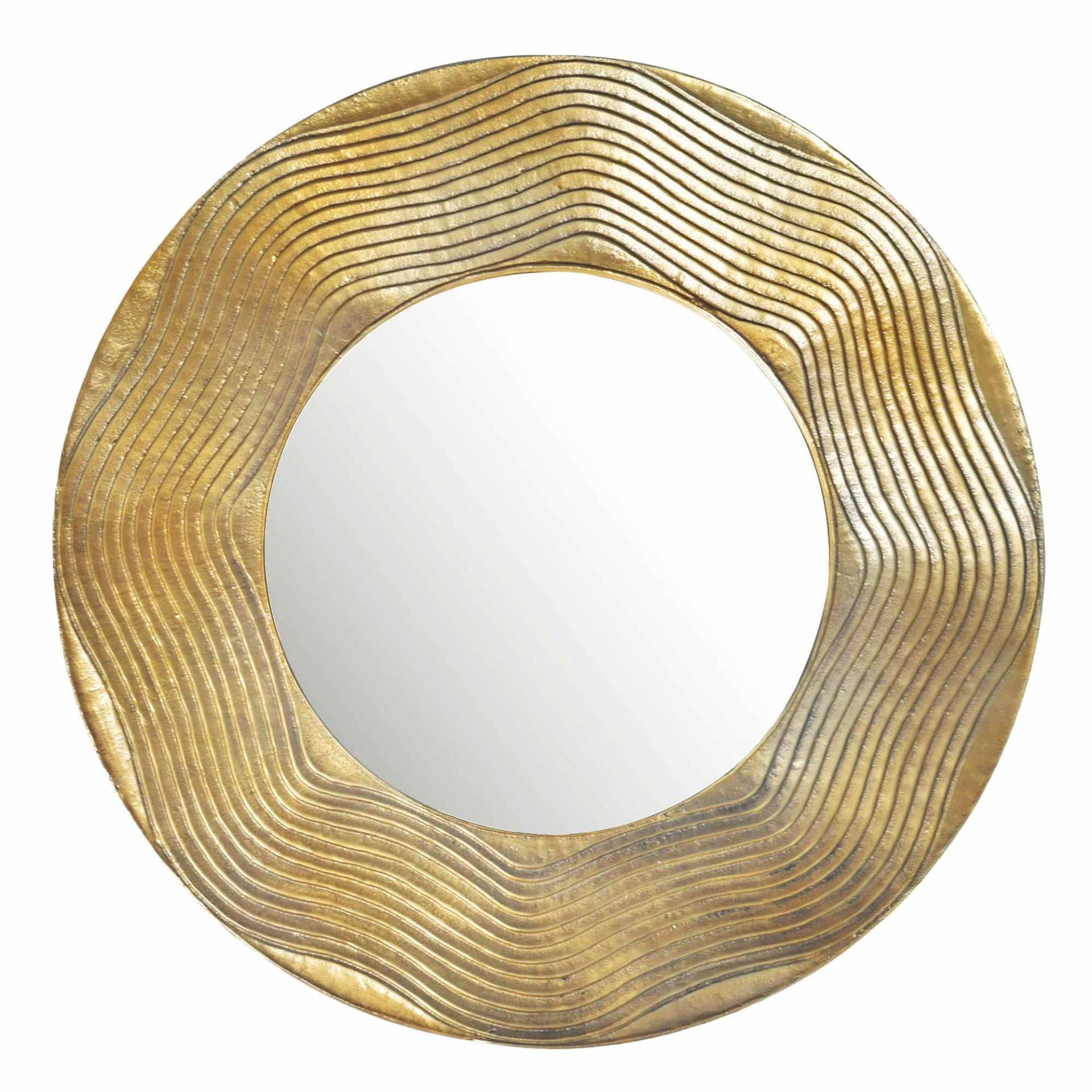 Wandspiegel 74 cm Metall Design Hängespiegel Gold von Wohnling