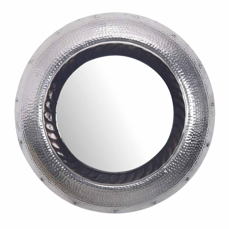 Wandspiegel 74 cm Metall Design Hängespiegel Silber Wandspiegel 74 cm Metall Design Hängespiegel Silber von Wohnling