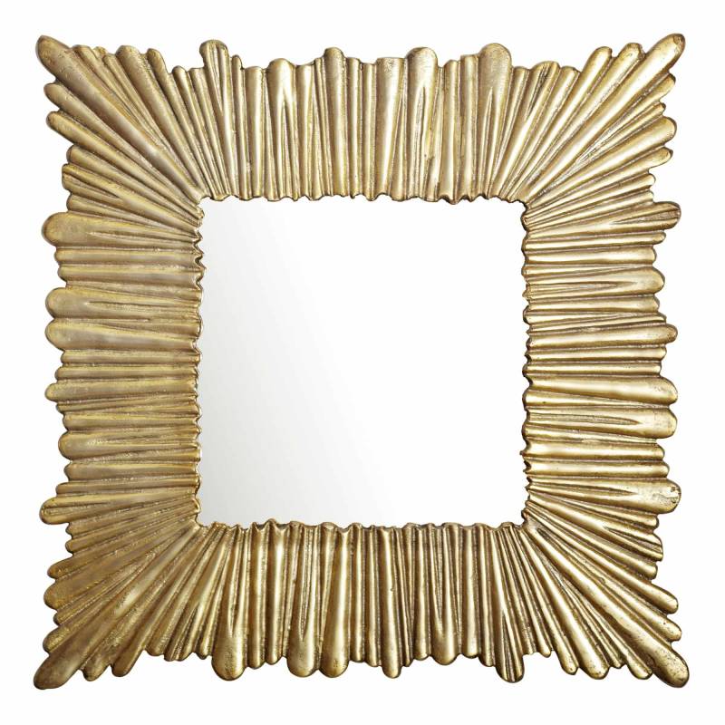 Wandspiegel 75x75 cm Metall Design Hängespiegel Gold von Wohnling