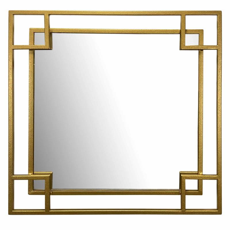 Wandspiegel 80x80 cm Metall Design Hängespiegel Gold von Wohnling