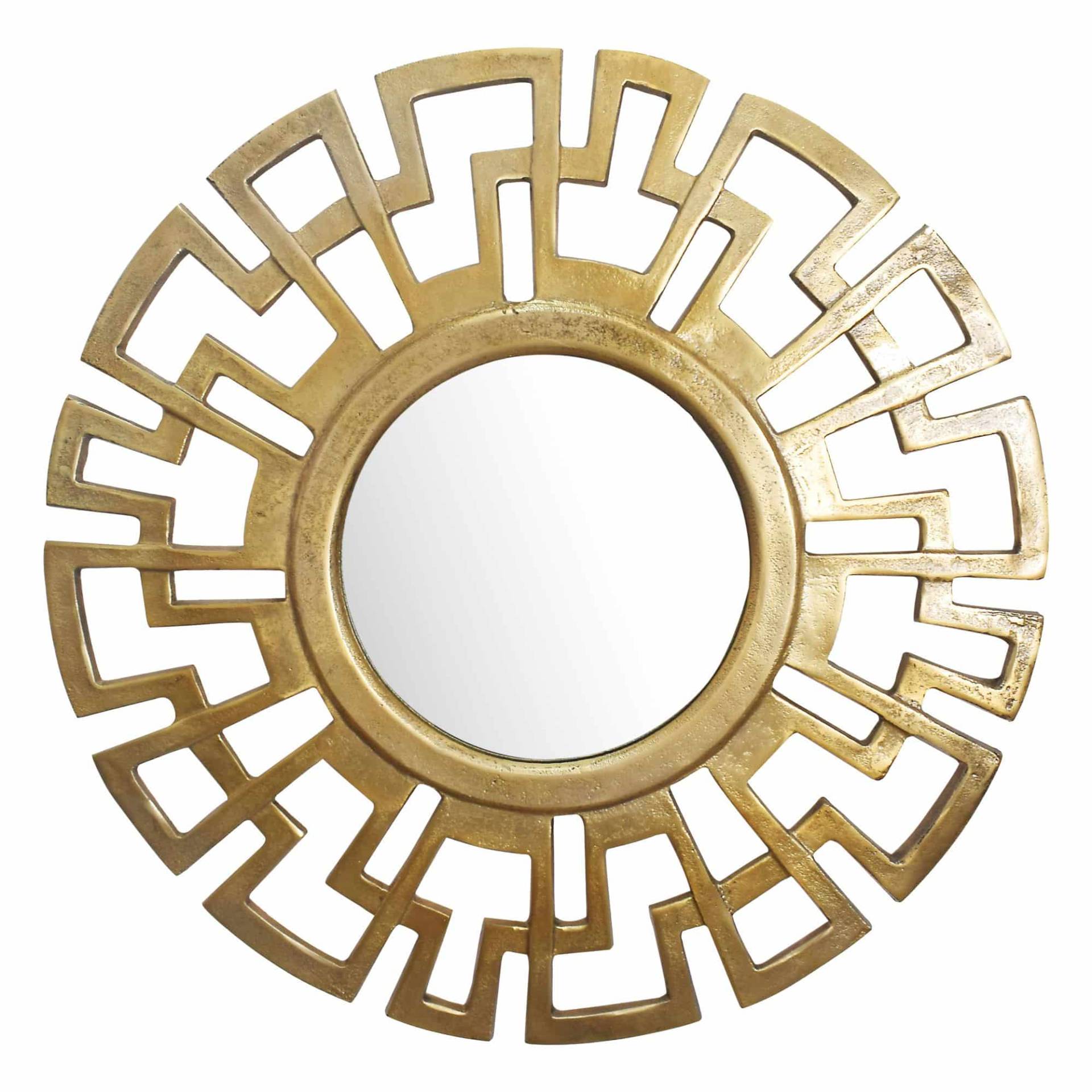 Wandspiegel Art déco 60 cm Metall Design Hängespiegel Gold von Wohnling