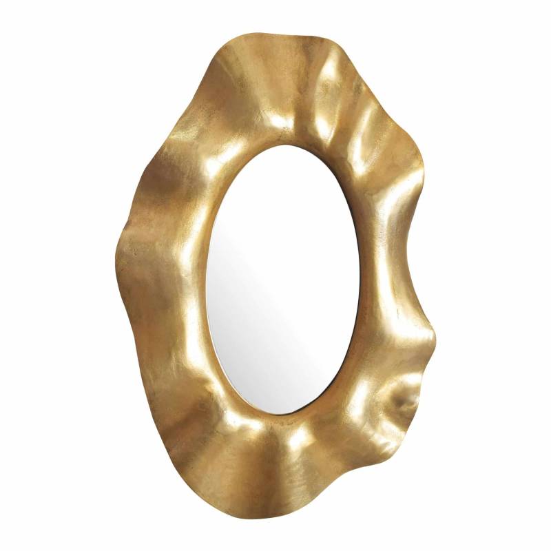 Wandspiegel Asymmetrisch 60x90 cm Metall Design Hängespiegel Gold von Wohnling