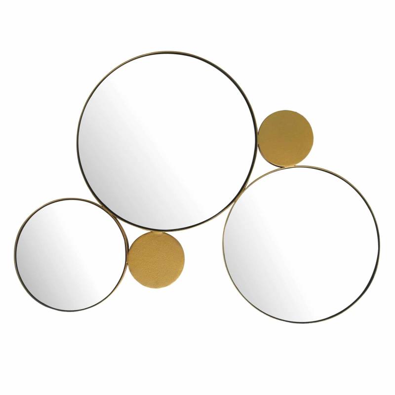 Wandspiegel Kreise 60x80 cm Metall Design Hängespiegel Gold von Wohnling