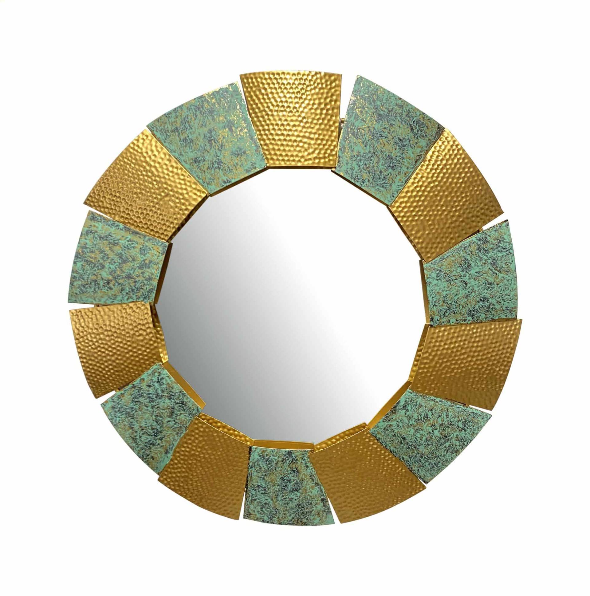 Wandspiegel Modern 63 cm Metall Design Hängespiegel Burnt Gold von Wohnling