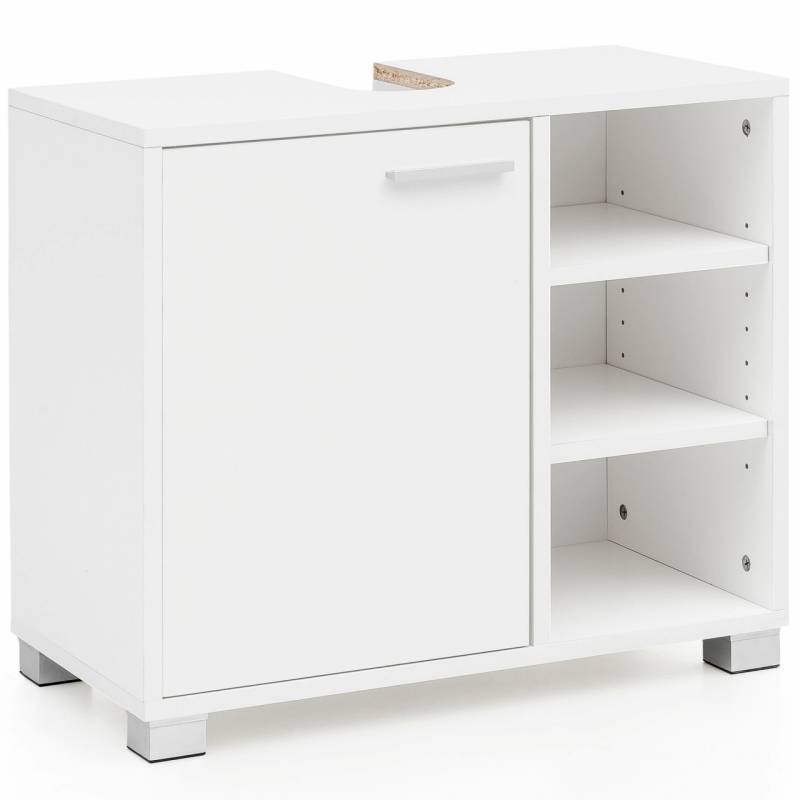 Waschbeckenunterschrank WL5.341 60x55x32cm Weiss Badschrank mit T?r von Wohnling