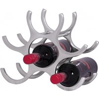 Weinregal Design 24 cm für 6 Flaschen Aluminium Silber von Wohnling
