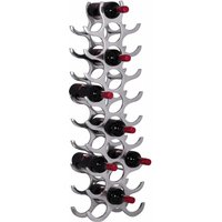 Weinregal Design 98 cm für 27 Flaschen Aluminium Silber von Wohnling