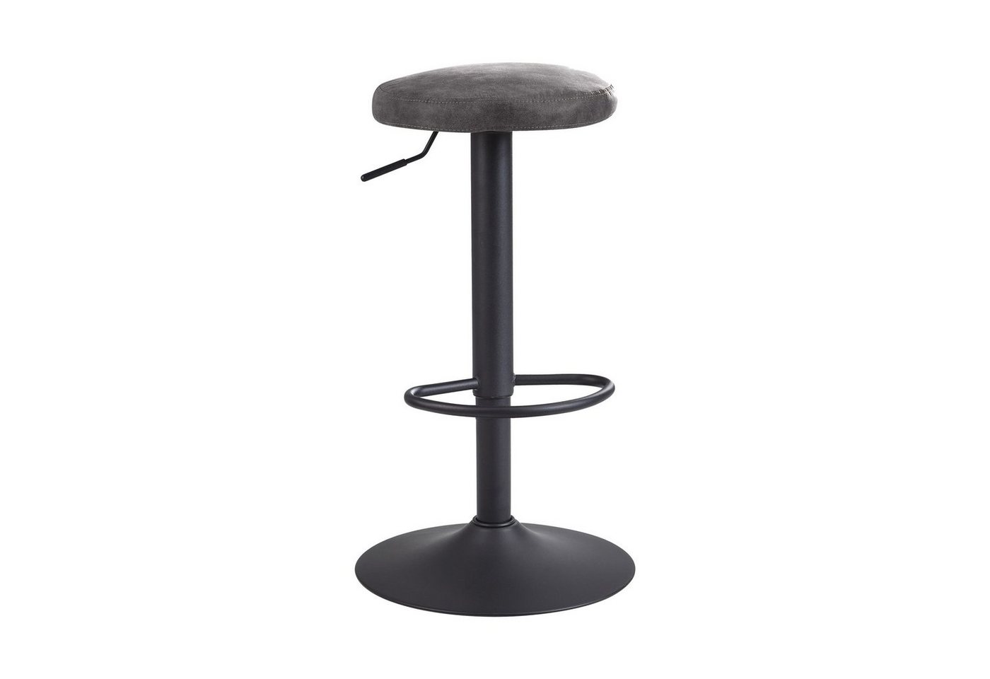 Wohnling Barhocker Barhocker Grau Wildlederoptik Hocker ohne Lehne 58 - 79 cm, (Küchenhocker Stoff / Metall 100kg, Design Barstuhl Tresenhocker), Küchenhocker Stoff / Metall 100kg, Design Barstuhl Tresenhocker von Wohnling