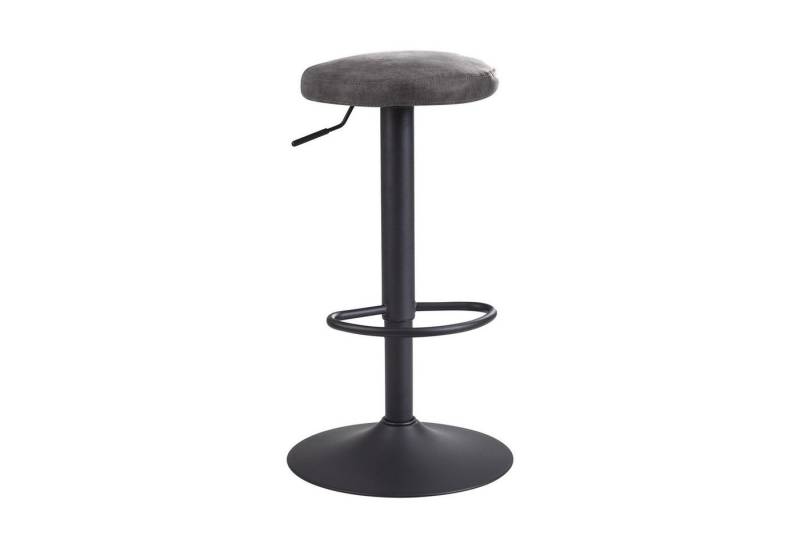 Wohnling Barhocker Barhocker Grau Wildlederoptik Hocker ohne Lehne 58 - 79 cm, (Küchenhocker Stoff / Metall 100kg, Design Barstuhl Tresenhocker), Küchenhocker Stoff / Metall 100kg, Design Barstuhl Tresenhocker von Wohnling