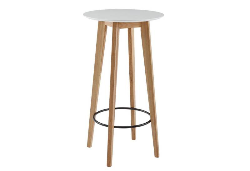 Wohnling Bartisch Stehtisch 60x110x60 cm Weiß Rund, Bartisch für 4 Personen, Moderner (Tisch für Bar, Design Partytisch Holz, Hochtisch Eiche), Tisch für Bar, Design Partytisch Holz, Hochtisch Eiche von Wohnling
