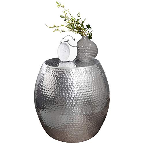 Wohnling Beistelltisch 42 x 42 x 42 cm Aluminium Silber Dekotisch Orientalisch Rund, Designer Ablagetisch Metall Modern, Anstelltisch Schmal, Kleiner Hammerschlag Abstelltisch Wohnling Beistelltisch 42 x 42 x 42 cm Aluminium Silber Dekotisch Orientalisch Rund, Designer Ablagetisch Metall Modern, Anstelltisch Schmal, Kleiner Hammerschlag Abstelltisch von Wohnling