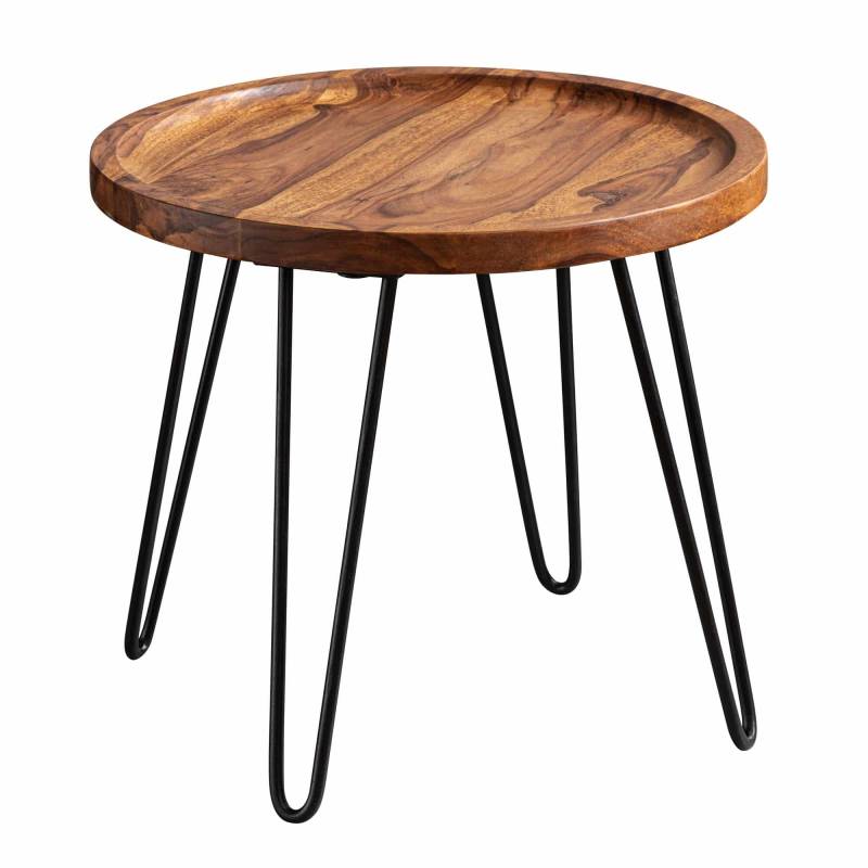 Wohnling Beistelltisch 45 cm – Sheesham massiv & Metall von Wohnling