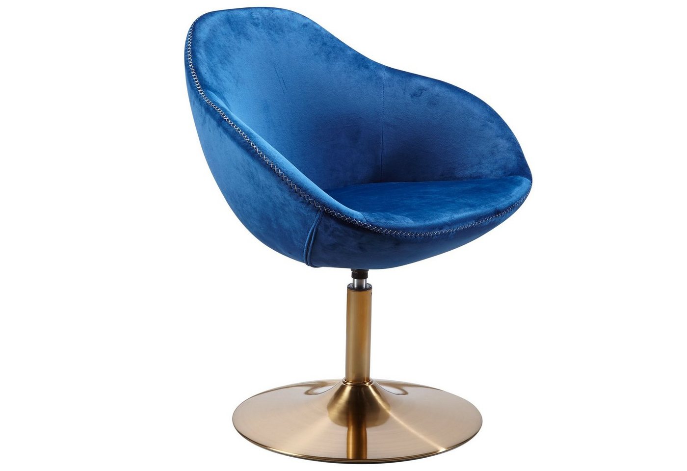 Wohnling Cocktailsessel WL5.920, Loungesessel SARIN Samt Blau / Gold 70x79x70 cm Design Drehstuhl, Clubsessel Polsterstuhl mit Armlehne, Drehsessel Cocktailsessel Lounge, Barsessel Besucherstuhl, Sessel mit Stoffbezug von Wohnling