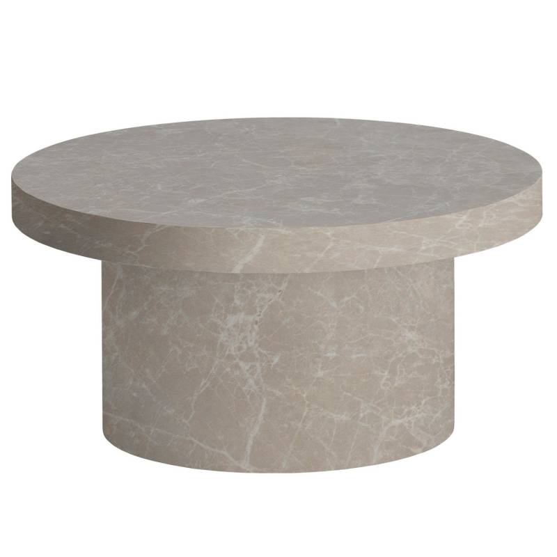 Wohnling Couchtisch Couchtisch 60x60x30 cm Sandfarben Sofatisch in Stein-Optik Modern, (Design Wohnzimmertisch Rund Beige, Loungetisch in Pilz-Form), Design Wohnzimmertisch Rund Beige, Loungetisch in Pilz-Form von Wohnling