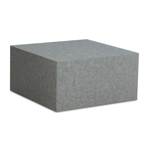 Wohnling Couchtisch MONOBLOC 60x60x30 cm in Beton-Optik Grau, Design Wohnzimmertisch Cube Quadratisch, Lounge Sofatisch, Beistelltisch Würfel Form von Wohnling