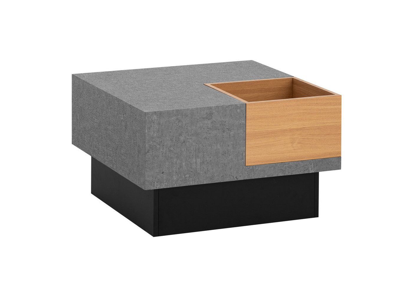 Wohnling Couchtisch WL6.930 (Wohnzimmertisch Beton Optik, 65x65x40 cm MDF), Kaffeetisch Quadratisch, Sofatisch Grau Modern von Wohnling