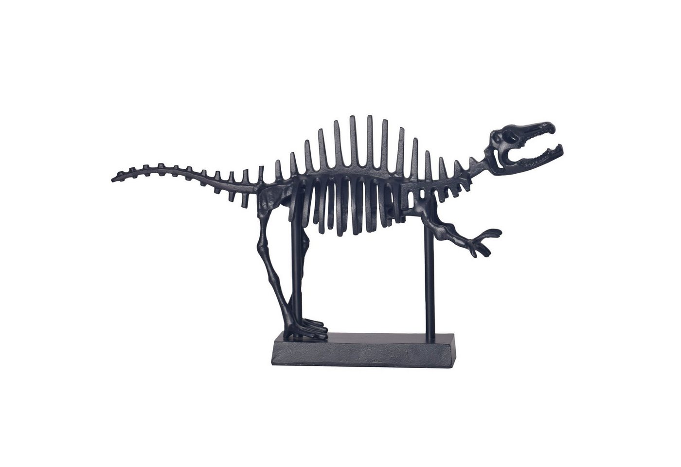 Wohnling Dekofigur WL7.185 (T-Rex Fossil Aluminium Schwarz Dino Statue 62 cm), Design Dekoration Metall, Wohndeko Tischdekoration von Wohnling