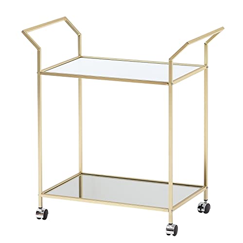 Wohnling Design Servierwagen Gold 73x78x37 cm Küchenwagen Glas/Metall, Mobiler Beistelltisch, Speisewagen mit Glasplatte, Teewagen Mini Bar auf 4 Rollen Wohnling Design Servierwagen Gold 73x78x37 cm Küchenwagen Glas/Metall, Mobiler Beistelltisch, Speisewagen mit Glasplatte, Teewagen Mini Bar auf 4 Rollen von Wohnling