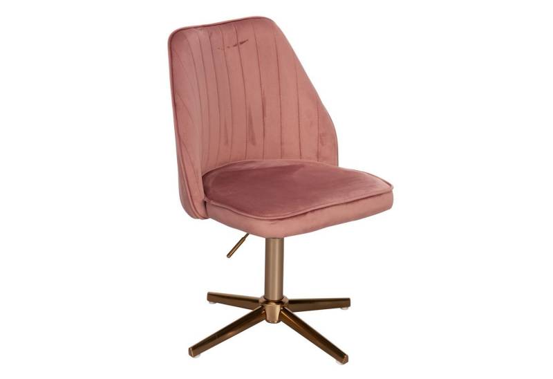 Wohnling Drehstuhl WL6.303 (Design Schalenstuhl Drehbar mit Lehne, Samt Rosa), Drehbar, Schreibtischstuhl 120 kg Höhenverstellbar von Wohnling