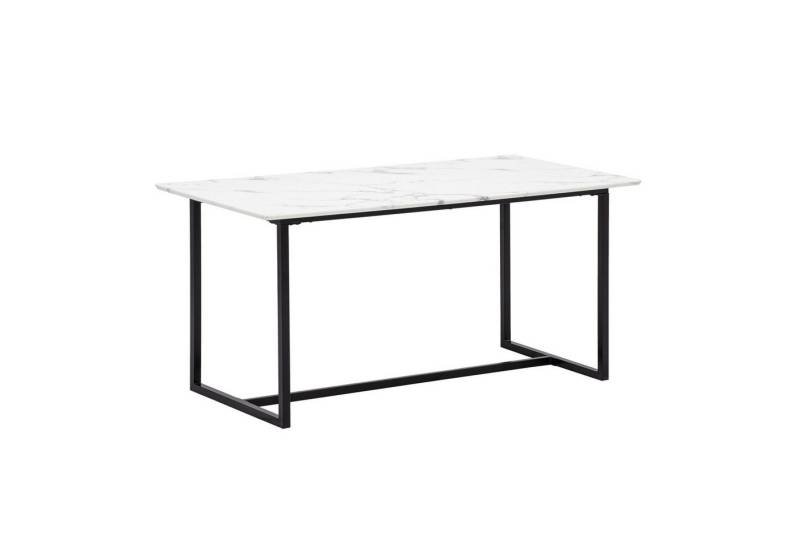 Wohnling Esstisch WL6.969 (180x90 cm Marmor Optik Weiß, Küchentisch Modern), Esszimmertisch Metallbeine, Speisetisch Esszimmer von Wohnling