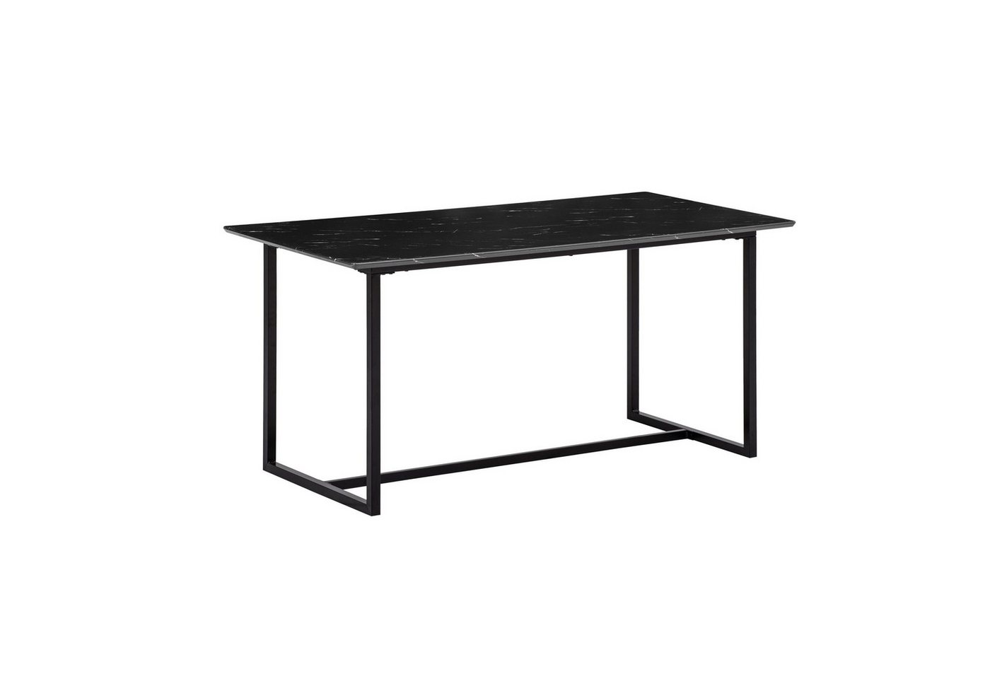 Wohnling Esstisch Esszimmertisch 180 cm Marmor Optik Schwarz Küchentisch Groß Esstisch (Küchentisch Modern, 180x90 cm Marmor Optik Schwarz), Speisetisch Esszimmer, Esszimmertisch Metallbeine von Wohnling