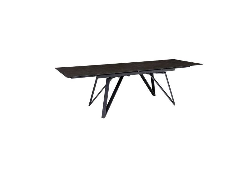 Wohnling Esstisch WL7.150 (Ausziehbar, 180 - 260 cm Glas Keramik Schwarz), Keramiktisch Esszimmer, Esszimmertisch Metallbeine von Wohnling