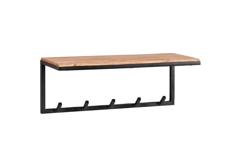 Wohnling Garderobenpaneel WL6.354 (Akazie Massivholz / Metall 70 x 27 x 30 cm), Hakenleiste Ablage, Garderobe Flurgarderobe Wand von Wohnling