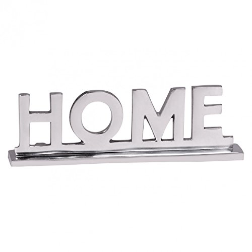 Wohnling Home Deko Schriftzug Design Wohnzimmer ESS-Tisch- Dekoration Wohnung Alu Aluminium Wohndeko Silber 22 cm Aluminiumfigur Dekoschrift elegant Wohndeko Esszimmer modern Designdekoration von Wohnling