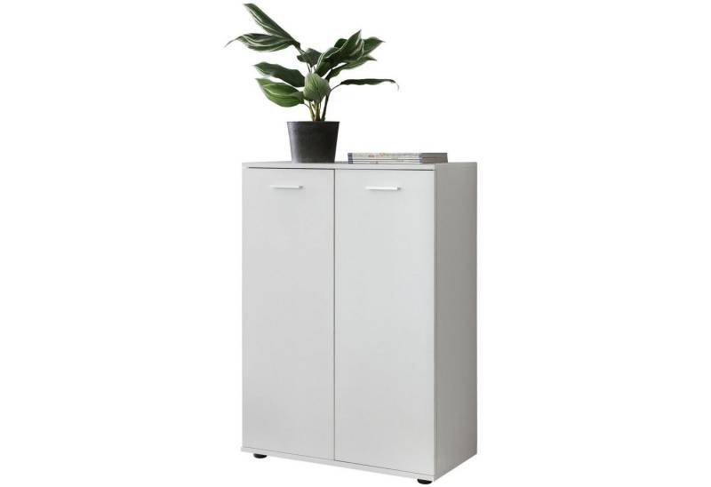 Wohnling Kommode Kommode mit 2 Türen 71x104x35cm Mehrzweckschrank Holz Weiß, (Flurschrank hell modern, Schrank klein, Anrichte Sideboard matt), Flurschrank hell modern, Schrank klein, Anrichte Sideboard matt von Wohnling