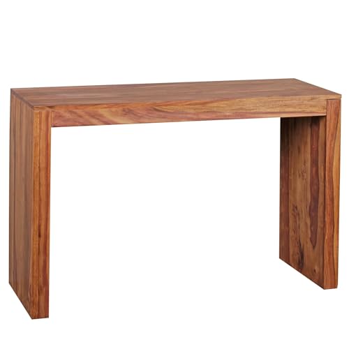 Wohnling Konsolentisch Sheesham Massivholz 115x40x75 cm Flurtisch, Design Dielentisch Anrichte Schmal, Arbeitstisch Schreibtisch Modern, Konsole Eingangstisch Naturholz von Wohnling
