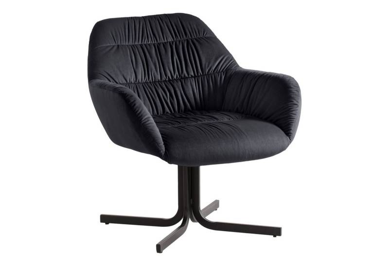 Wohnling Loungesessel Loungesessel Samt Schwarz Design Clubsessel mit Metallbeine, (Schalenstuhl gepolstert mit Rückenlehne, Cocktailsessel Lounge), Schalenstuhl gepolstert mit Rückenlehne, Cocktailsessel Lounge von Wohnling