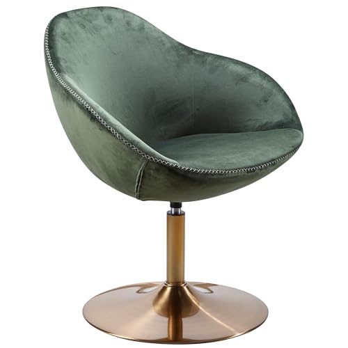 Wohnling Loungesessel SIRAN Samt Grün/Gold 70x79x70 cm Design Drehstuhl, Clubsessel Polsterstuhl mit Armlehne, Drehsessel Cocktailsessel Lounge, Barsessel Besucherstuhl, Sessel mit Stoffbezug von Wohnling