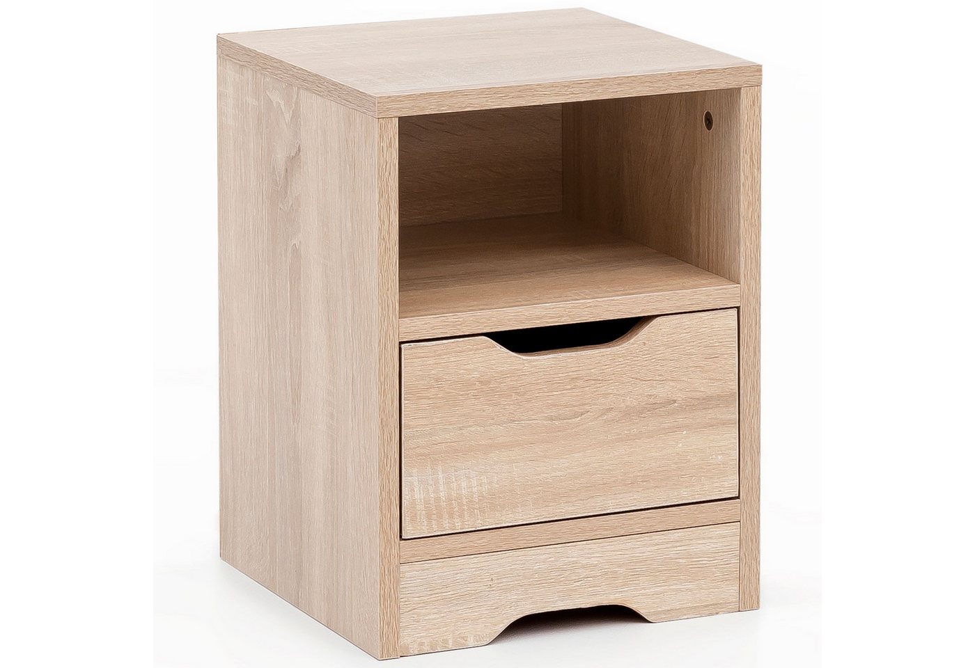 Wohnling Nachttisch Nachtkonsole Sonoma Nachtkommode Nachtschrank Klein Nachttisch Modern (31x43x31 cm Sonoma 1 Schublade 1 Ablagefach), Nachtkonsole Modern, Nachtkästchen Schlafzimmer von Wohnling