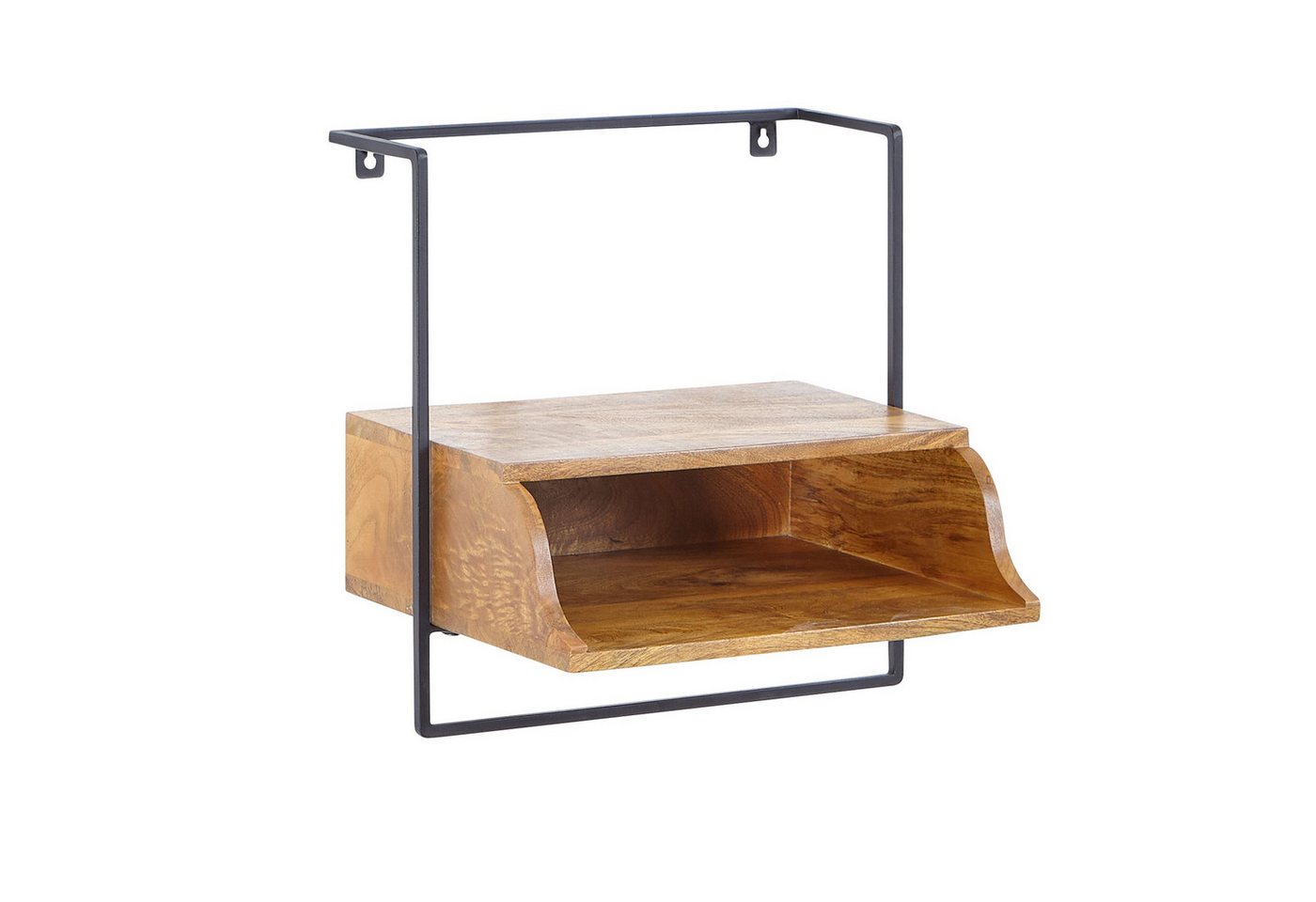 Wohnling Nachttisch WL6.638 (Nachtkonsole für Wandmontage 44x45x35 cm), Nachtkästchen, Nachtschrank Mango Massivholz von Wohnling