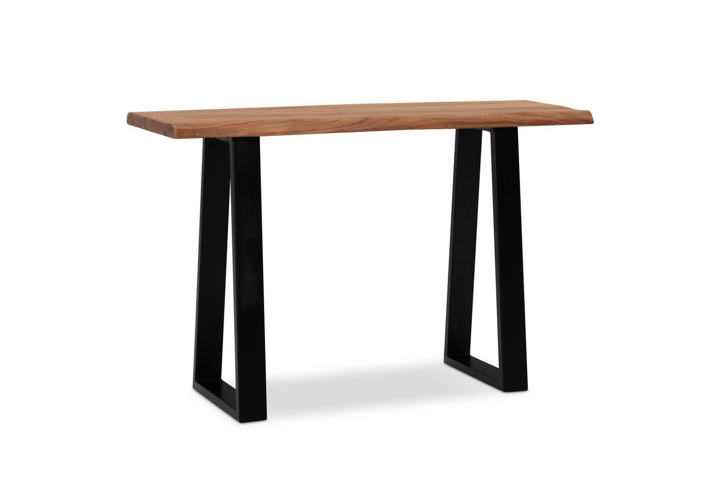 Wohnling Schreibtisch Schreibtisch 118x41x76,5 cm Akazie Massivholz / Metall Computertisch (Baumkante, Homeoffice Bürotisch Massiv Schmal, Holztisch Laptoptisch), Baumkante, Homeoffice Bürotisch Massiv Schmal, Holztisch Laptoptisch von Wohnling