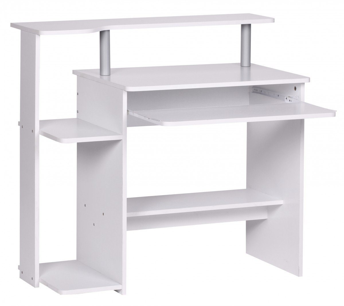 Wohnling Schreibtisch WL1.153 (Weiß 94x90,5x48,5 cm mit Tastaturauszug Modern), Bürotisch Home Office, PC-Tisch mit Stauraum von Wohnling