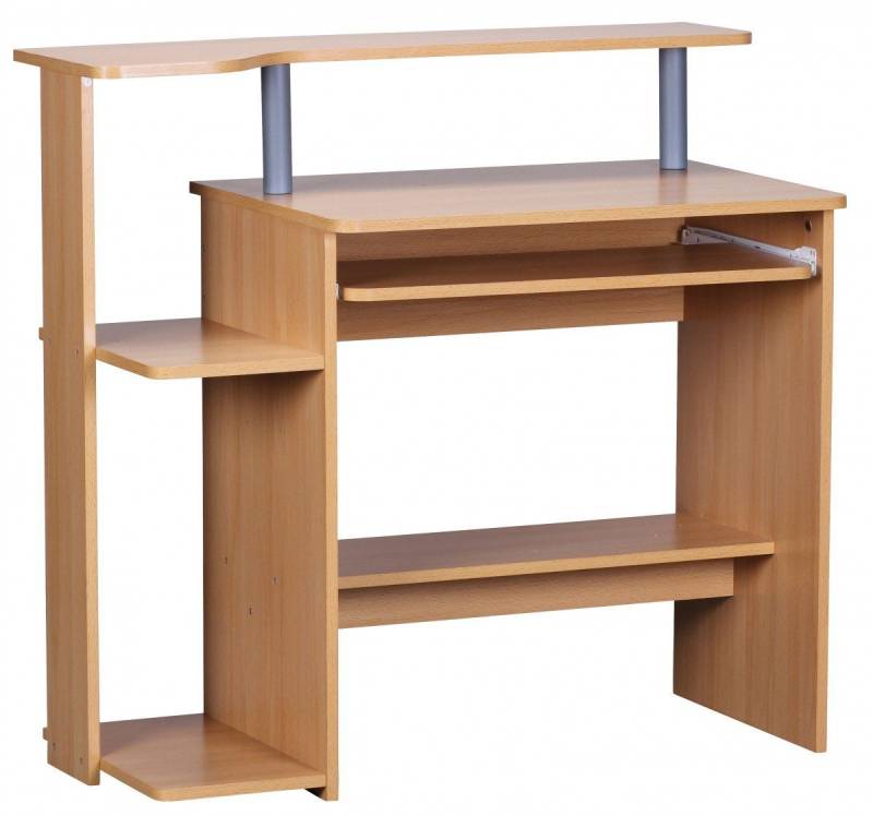 Wohnling Schreibtisch WL1.163 (Buche 94x90,5x48,5 cm mit Tastaturauszug Modern), Bürotisch Home Office, PC-Tisch mit Stauraum von Wohnling