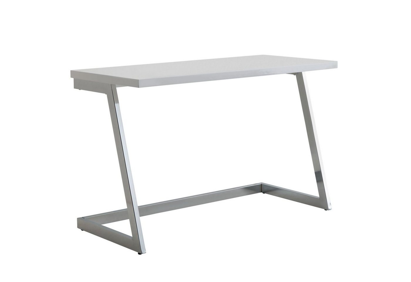 Wohnling Schreibtisch Schreibtisch Hochglanz Weiß 120 cm Computertisch Tisch Büro Metall (120x55x76 cm Hochglanz Weiß / Silber Modern), Bürotisch Home-Office, Computertisch Metallbeine von Wohnling