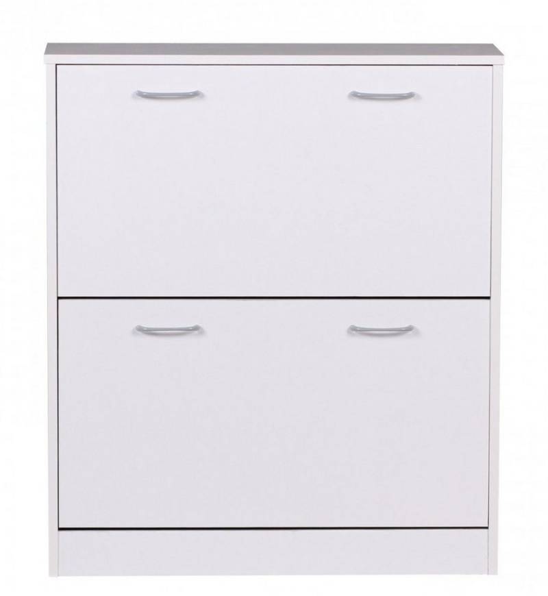 Wohnling Schuhkipper WL1.347 (Weiß 75x87x24 cm, Schuhregal mit 2 Türen Modern), Schuhkommode Flur für 20 Paar Schuhe, Flurschrank von Wohnling