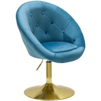 Wohnling Sessel blau gold Stoff Eisen von Wohnling
