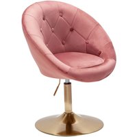 Wohnling Sessel rosa gold Samt Eisen B/H/T: ca. 67x80x62 cm von Wohnling