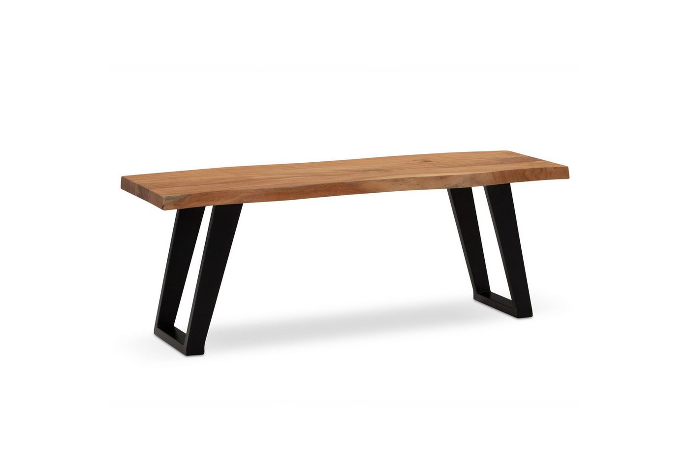 Wohnling Sitzbank WL7.288 (Akazie Massivholz / Metall Bank 120x40x45,5 cm), Flurbank Modern, Kleine Dielenbank 2 Personen von Wohnling