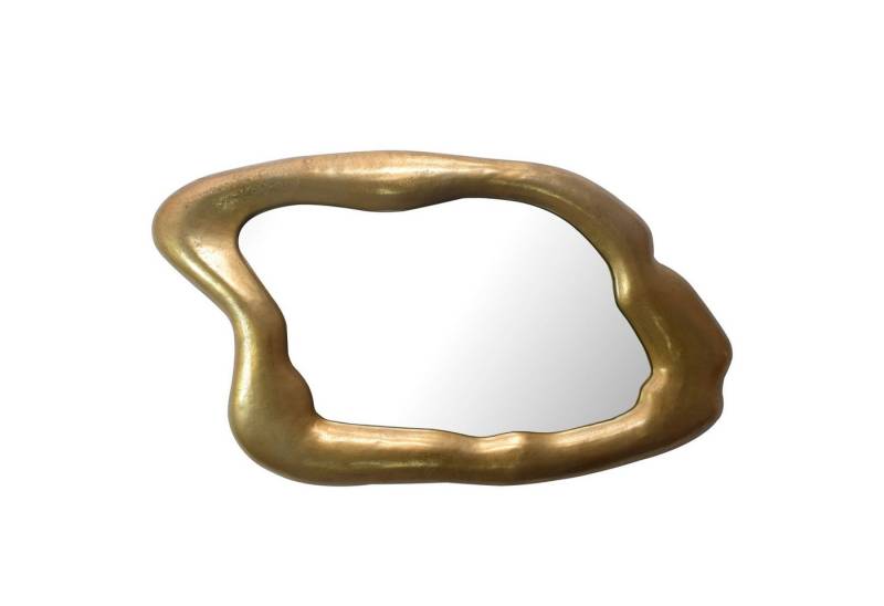 Wohnling Spiegel Wandspiegel Asymmetrisch 100x57 cm Metall Design Hängespiegel Gold, (Aluminium Dekospiegel Unförmig mit Rahmen, Spiegel Wand Groß), Aluminium Dekospiegel Unförmig mit Rahmen, Spiegel Wand Groß von Wohnling