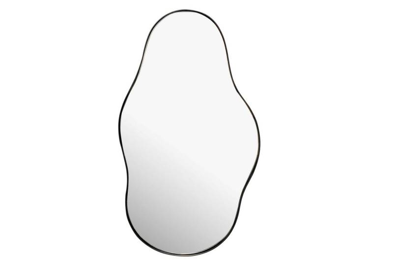 Wohnling Spiegel Wandspiegel Asymmetrisch 40x80 cm Metall Design Hängespiegel Schwarz, (Eisen Dekospiegel Unförmig mit Rahmen, Spiegel Wand Groß, Flurspiegel), Eisen Dekospiegel Unförmig mit Rahmen, Spiegel Wand Groß, Flurspiegel von Wohnling