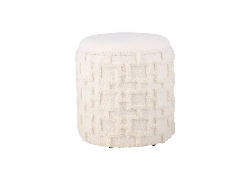 Wohnling Stauraumhocker Hocker mit Stauraum Stoff Creme Sitzhocker Ottoman Rund 40 cm Modern (Stoff 40 cm, Hocker mit Stauraum Rund Modern), Dekohocker Creme Klein, Sitzhocker Gepolstert von Wohnling